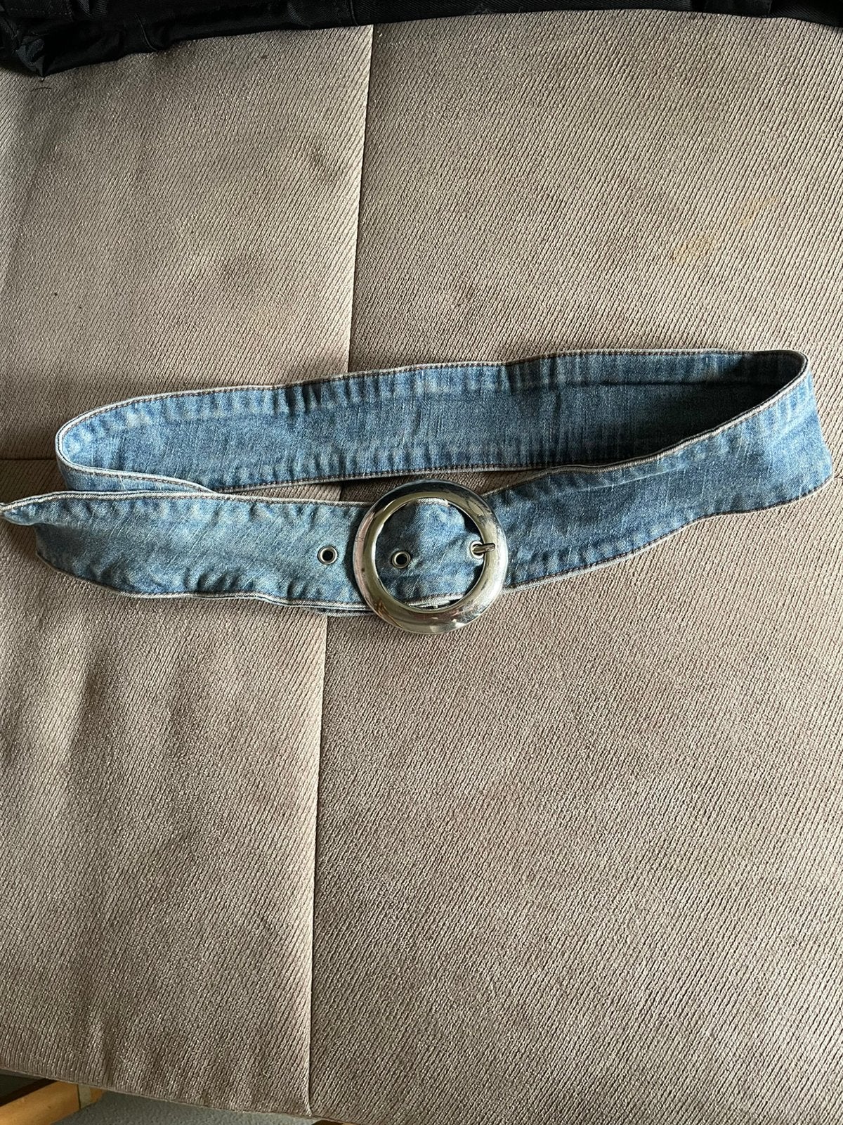 Denim spijkerstof riem stretchstof zie omschrijving, Ophalen of Verzenden, Zo goed als nieuw, Overige kleuren, 100 cm of meer