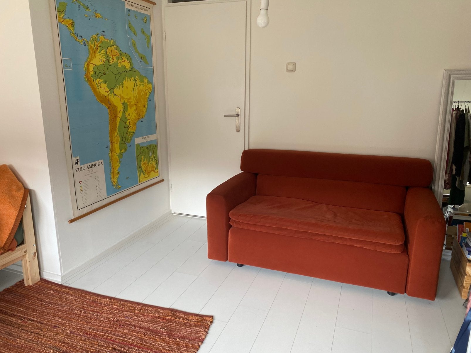 Leuk zacht klein retro bankje!, Ophalen, Tweepersoons, Zo goed als nieuw, Minder dan 150 cm