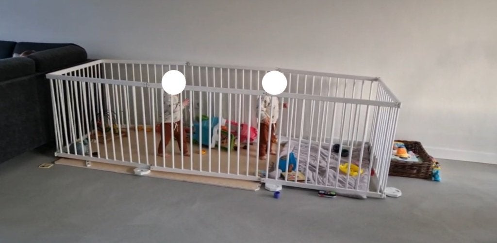 Grote houten tweelingbox / modulaire speelbox, Kinderen en Baby's, Ophalen, Gebruikt
