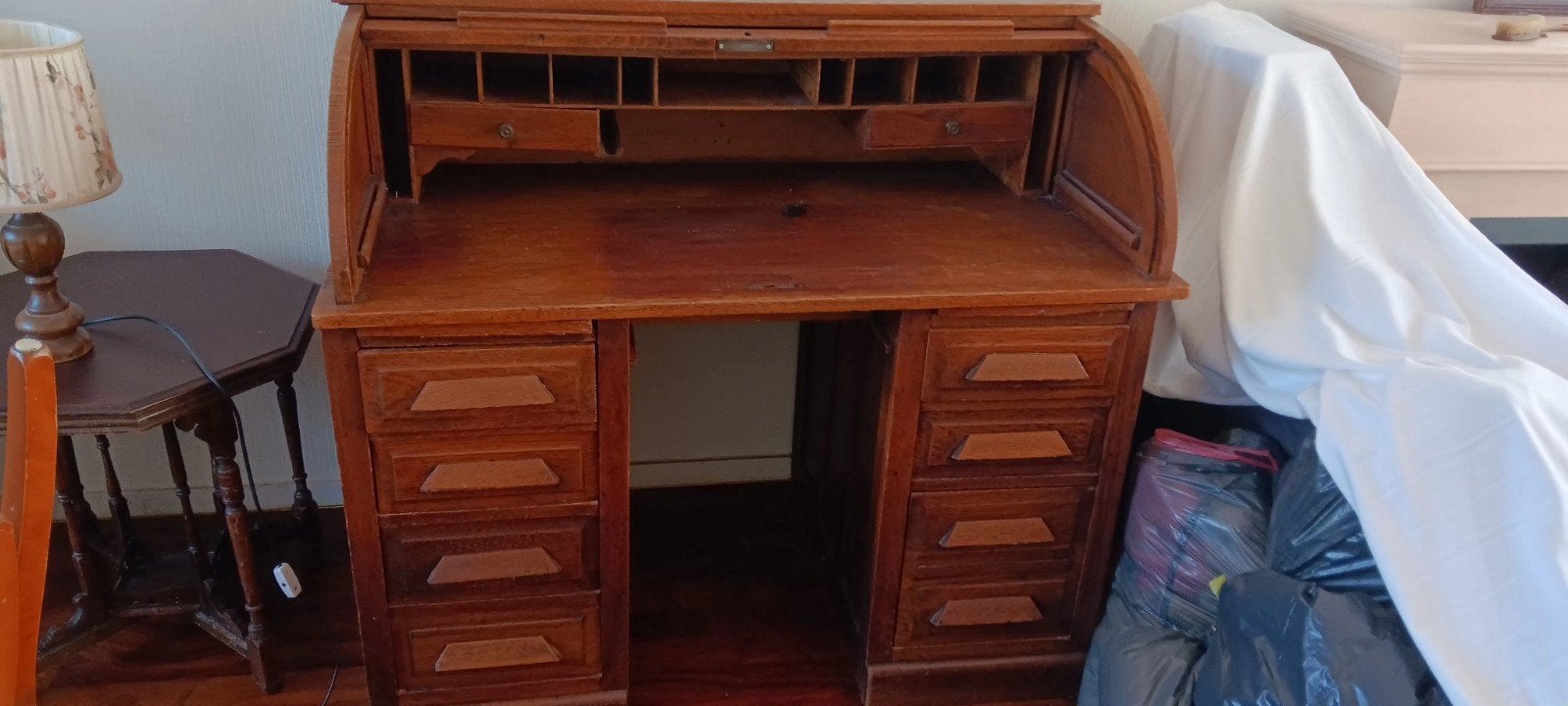 Antiek rolluikbureau van eikenhout, Antiek en Kunst, Ophalen
