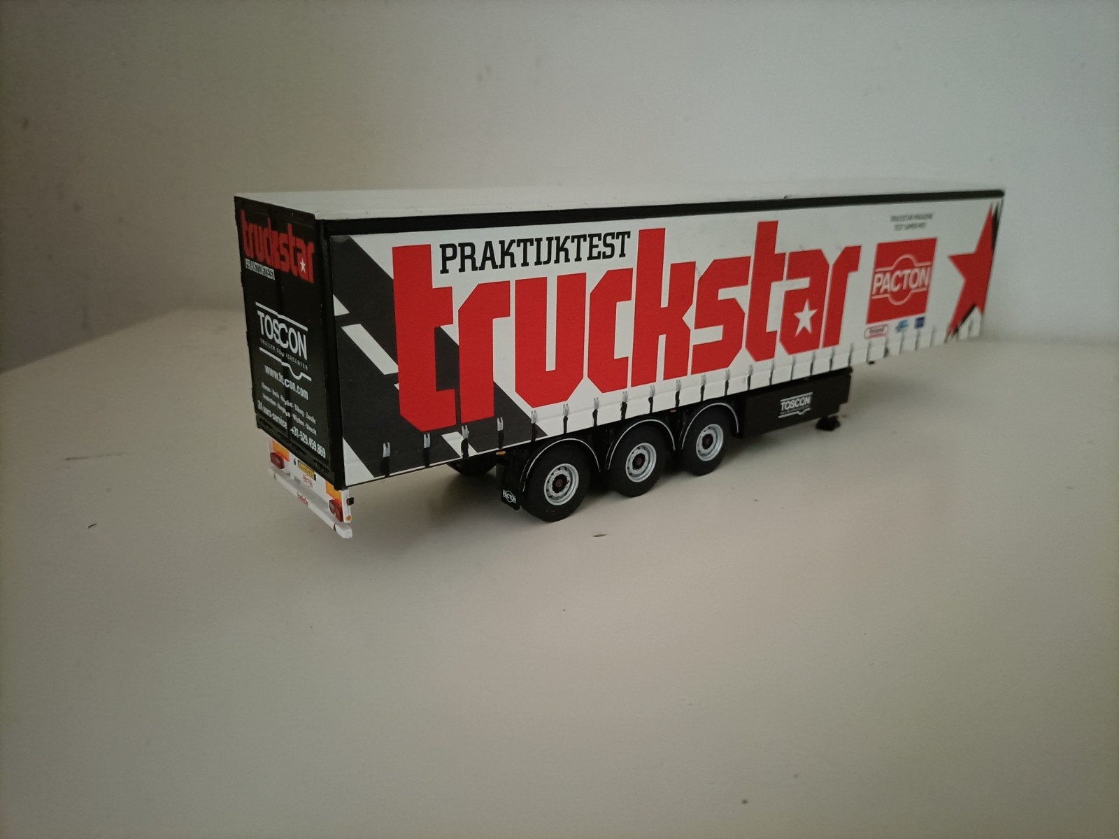 WSI Truckstar 1:50 Pacton schuifzeilenoplegger 02-1058, Hobby en Vrije tijd, Ophalen, Bus of Vrachtwagen, Wsi