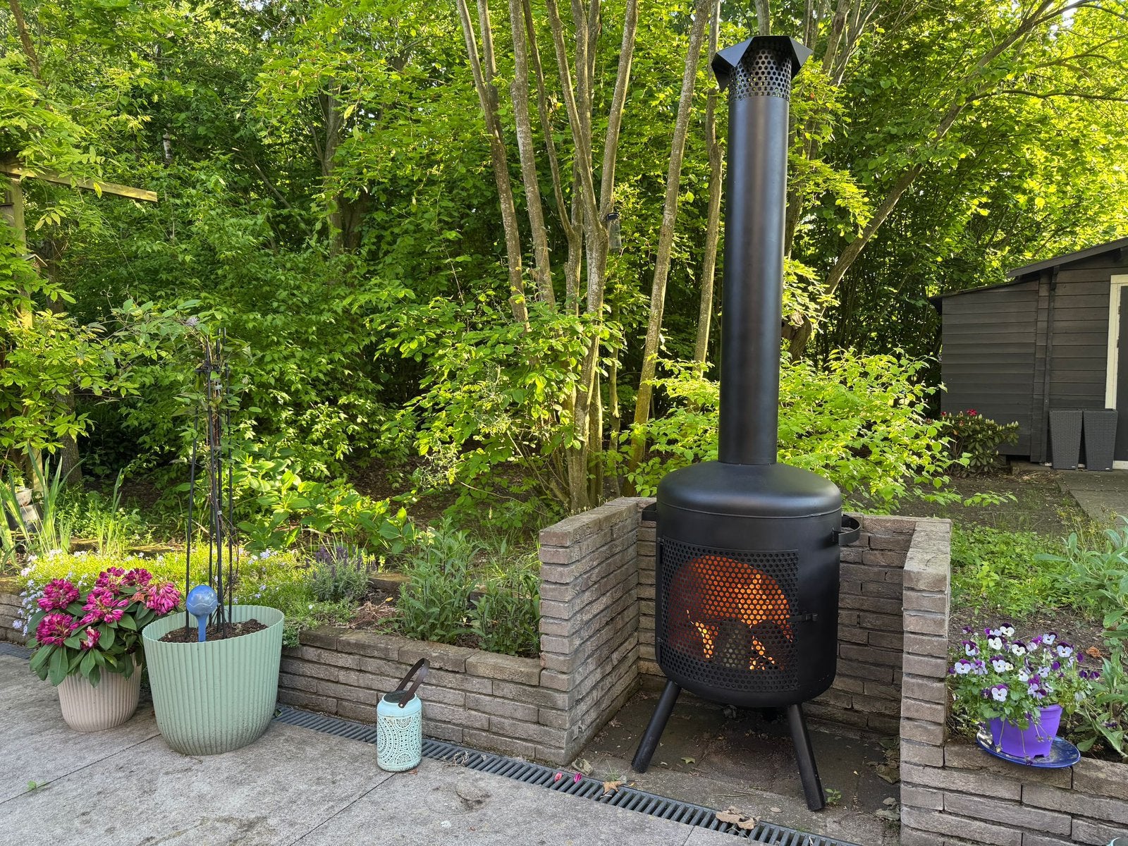 Rvs Tuinkachels buitenkachel tuinhaard buitenhaard, Tuin en Terras, Ophalen of Verzenden, Nieuw