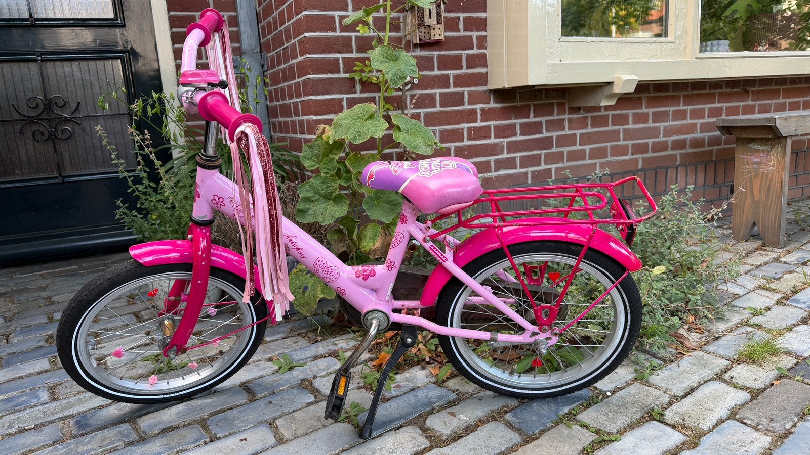 Mierzoete roze fiets 16 inch, Fietsen en Brommers, Ophalen, Gebruikt, Terugtraprem, 16 inch
