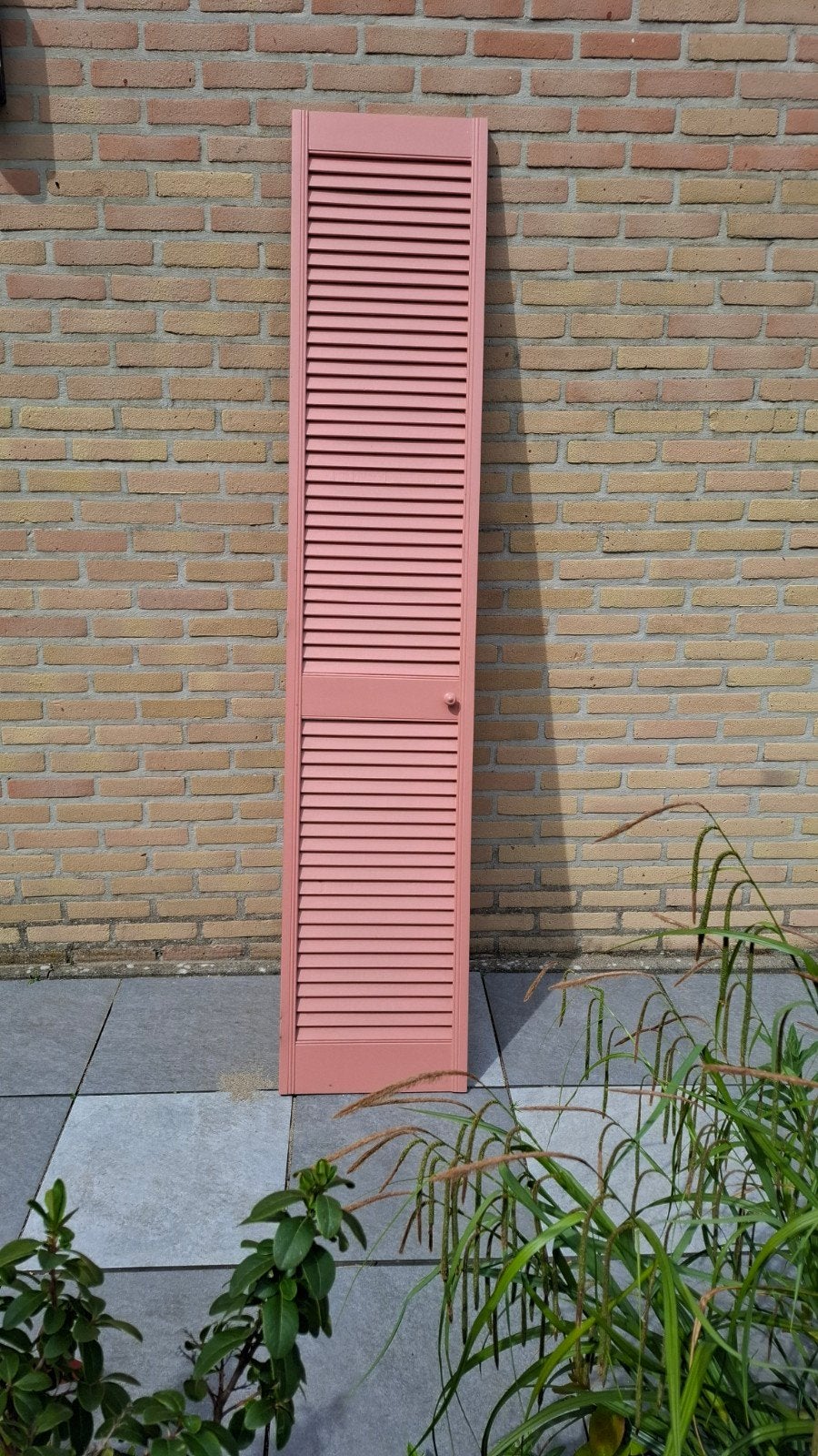 Roze louvredeur - 200x40 cm, Ophalen, Gebruikt, Minder dan 80 cm, Binnendeur