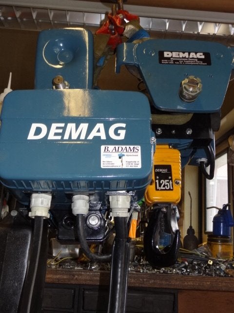 DEMAG ketting takel verkorte bouw 1250 kg, Doe-het-zelf en Verbouw, Lieren en Takels, Ophalen, Zo goed als nieuw, Elektrisch