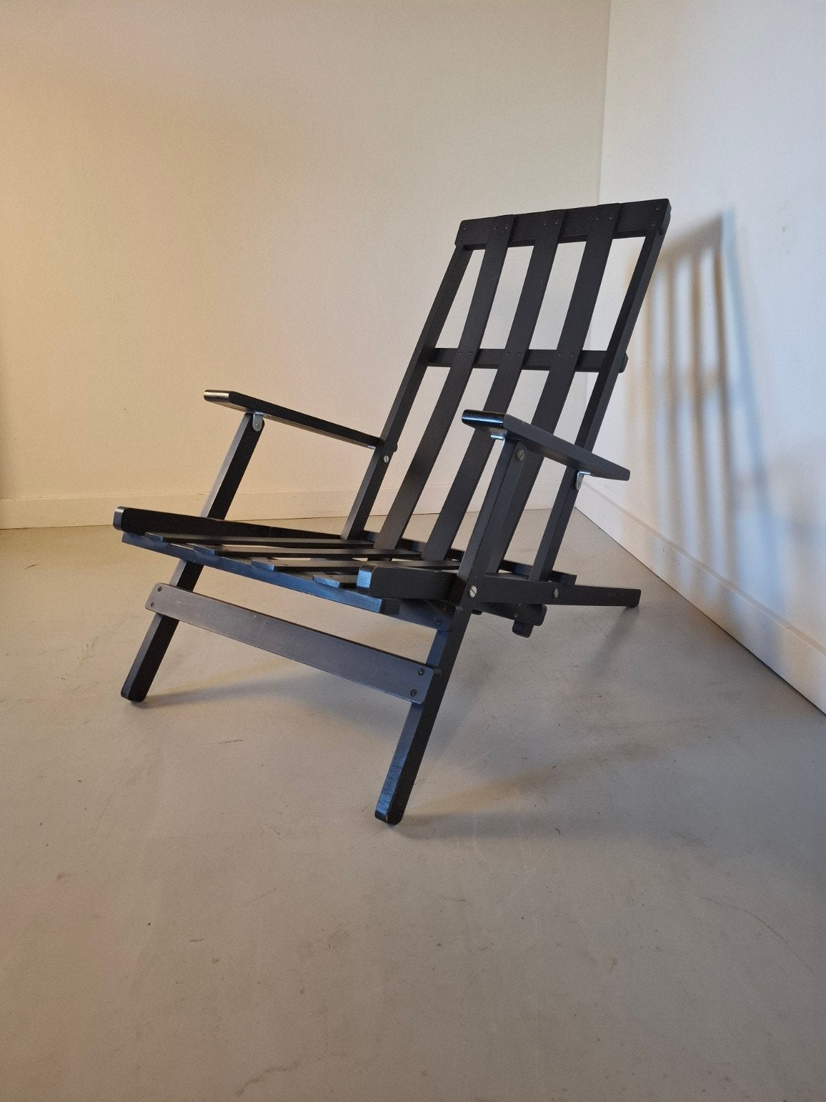 Vintage design stoel Dino Gavina folding deckchair, Ophalen of Verzenden, Gebruikt, 50 tot 75 cm