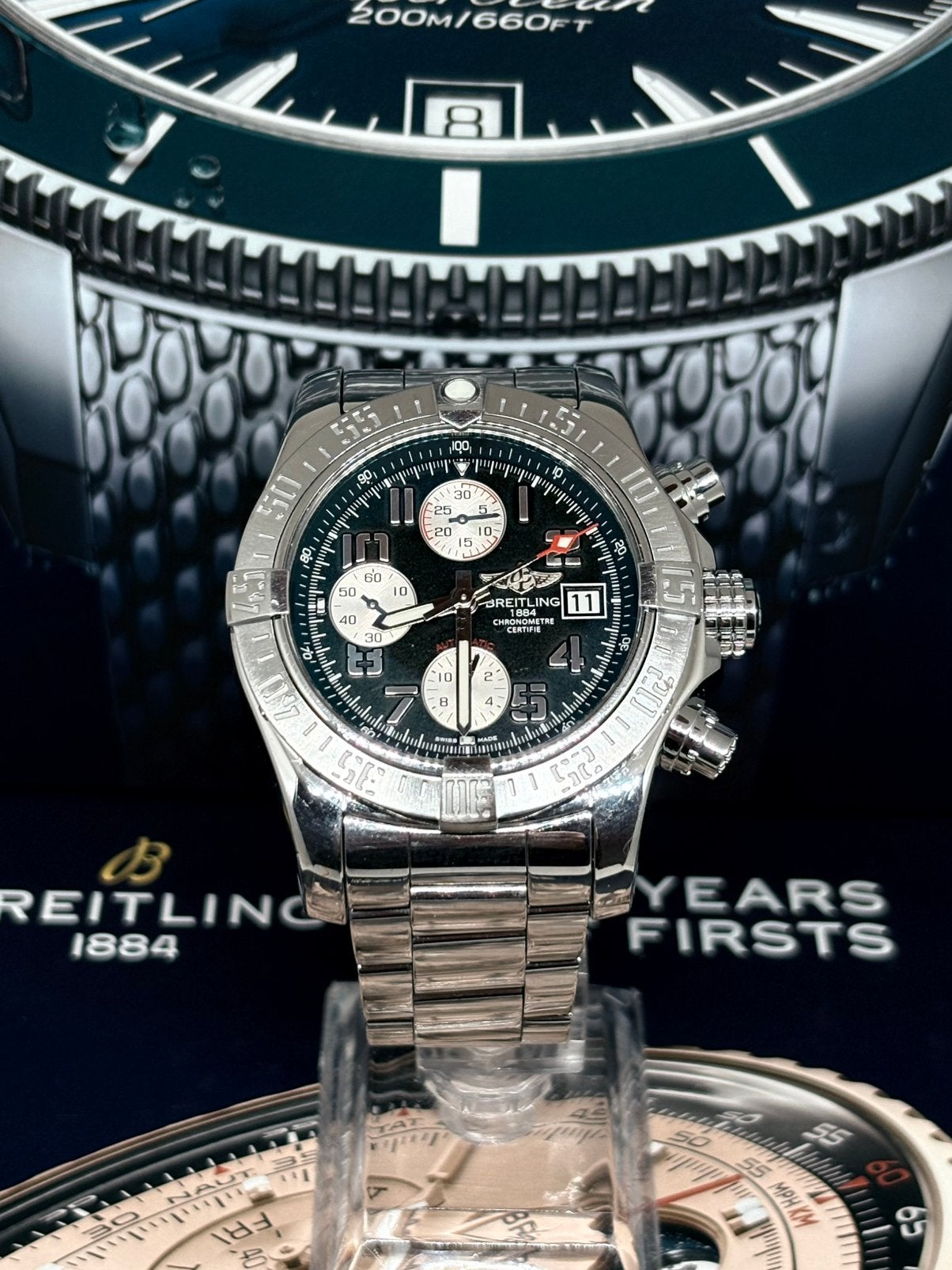 Breitling Avenger 2 43mm Fullset Nieuwstaat, Ophalen, Staal, Staal, Breitling