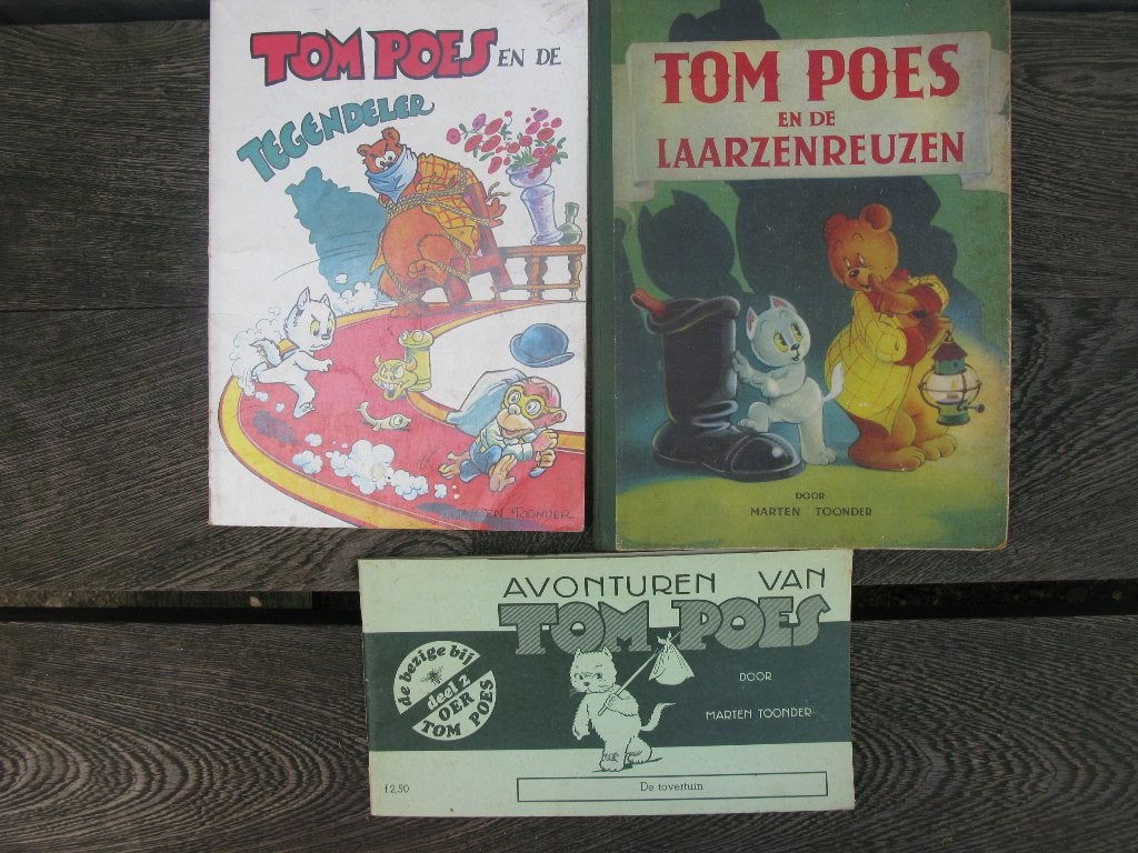 3X BOEK MARTEN TOONDER-TOM POES-BOMMEL OUD, Boeken, Meerdere stripboeken, Ophalen of Verzenden, Gelezen, Maarten Toonder