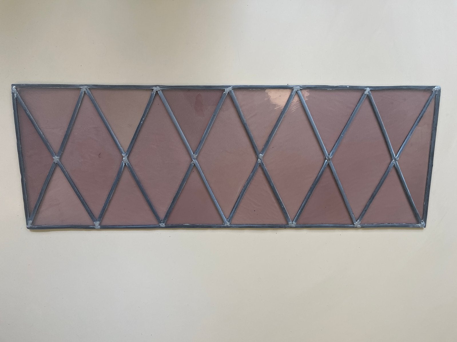 Glas in lood raampje 97x34cm, Doe-het-zelf en Verbouw, Glas en Ramen, Gebruikt, Gevelraam of Ruit, 80 tot 120 cm, Minder dan 80 cm