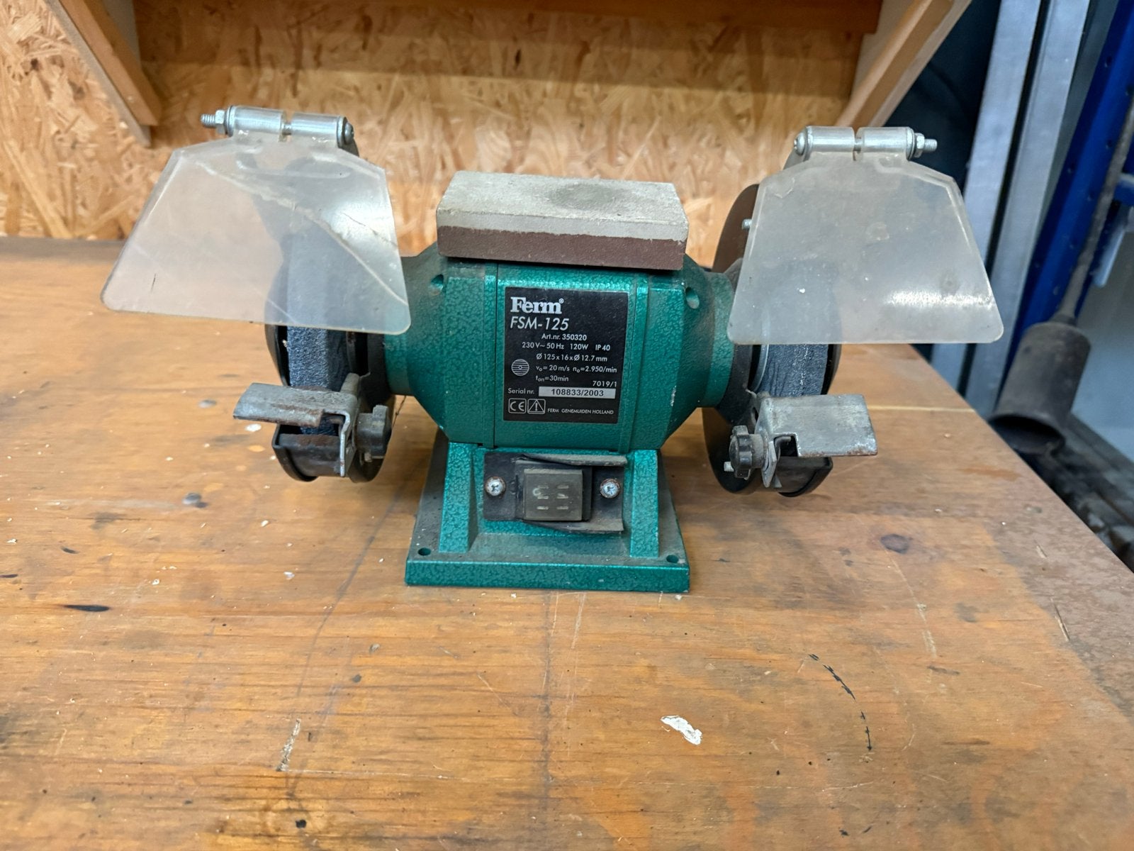 Ferm FSM-125 Werkbankslijpmachine - Gebruikt, Ophalen, Gebruikt, Minder dan 700 watt, Werkbankslijpmachine