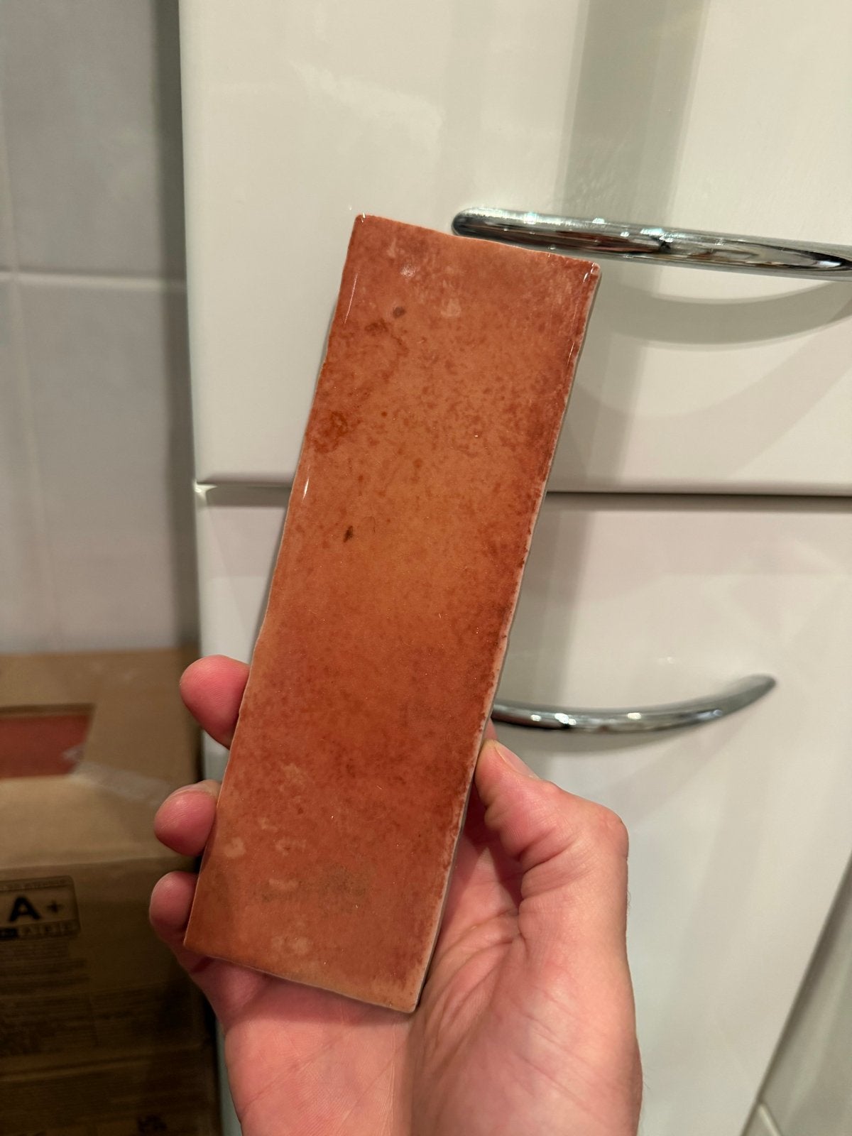 Nieuwe terracotta tegels (visgraat) - 6,6M², Doe-het-zelf en Verbouw, Tegels, Nieuw, Vloertegels, Keramiek, 20 tot 40 cm, Minder dan 20 cm
