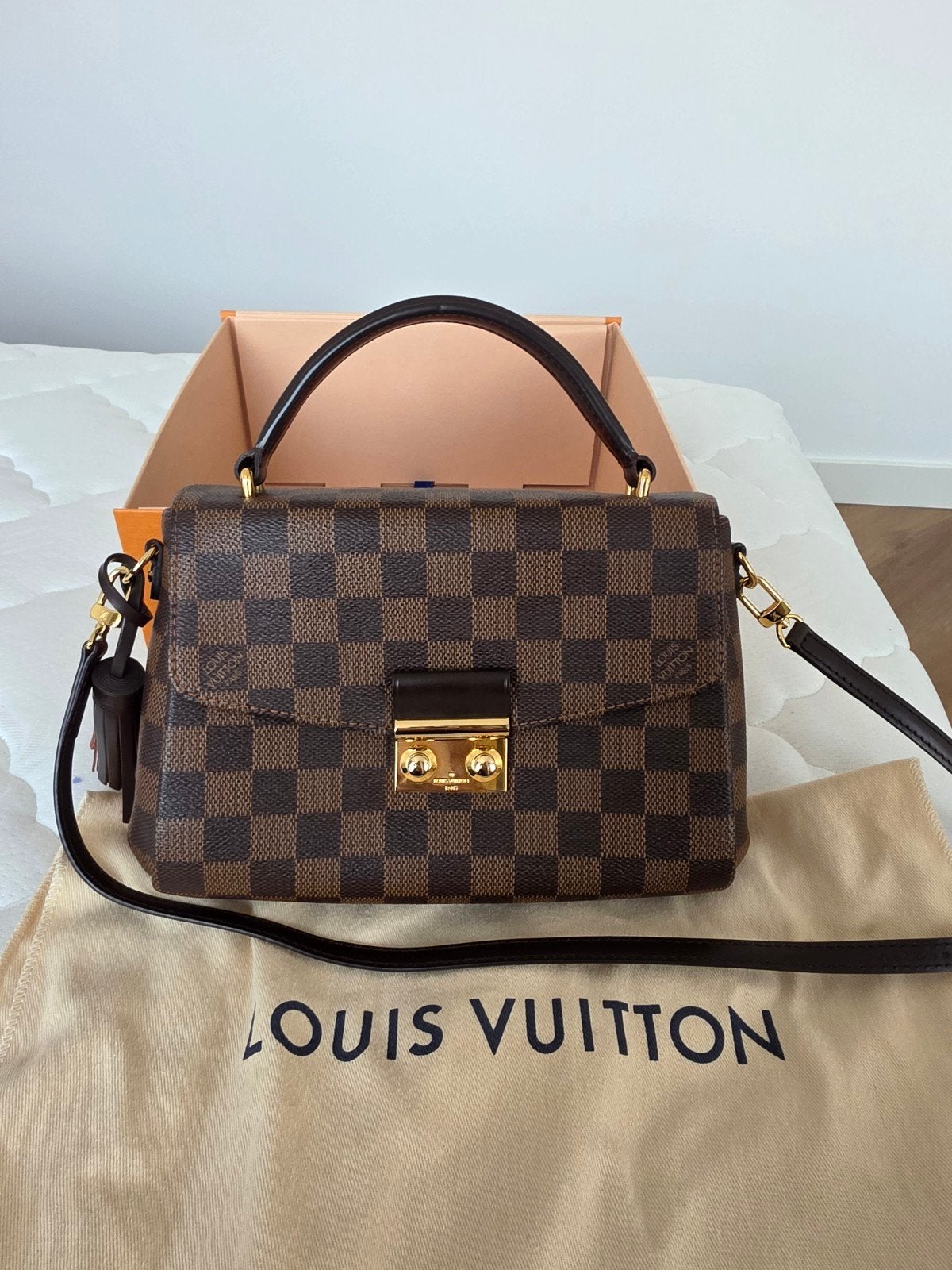 Louis Vuitton Croisette Damier Ebene – zeer nette staat – co, Ophalen of Verzenden, Zo goed als nieuw, Bruin, Handtas