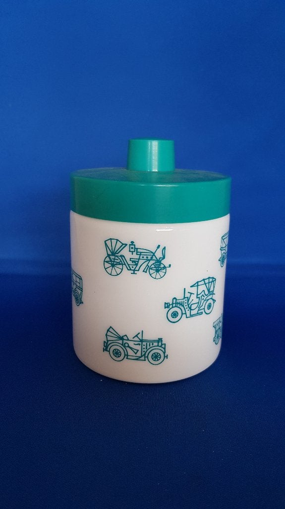 Echt Opaline voorraadpotje Oldtimers, met deksel. 3A39/5, Tweedehands verkoop, Tweedehands verkoop, Gebruikt, Ophalen of Verzenden