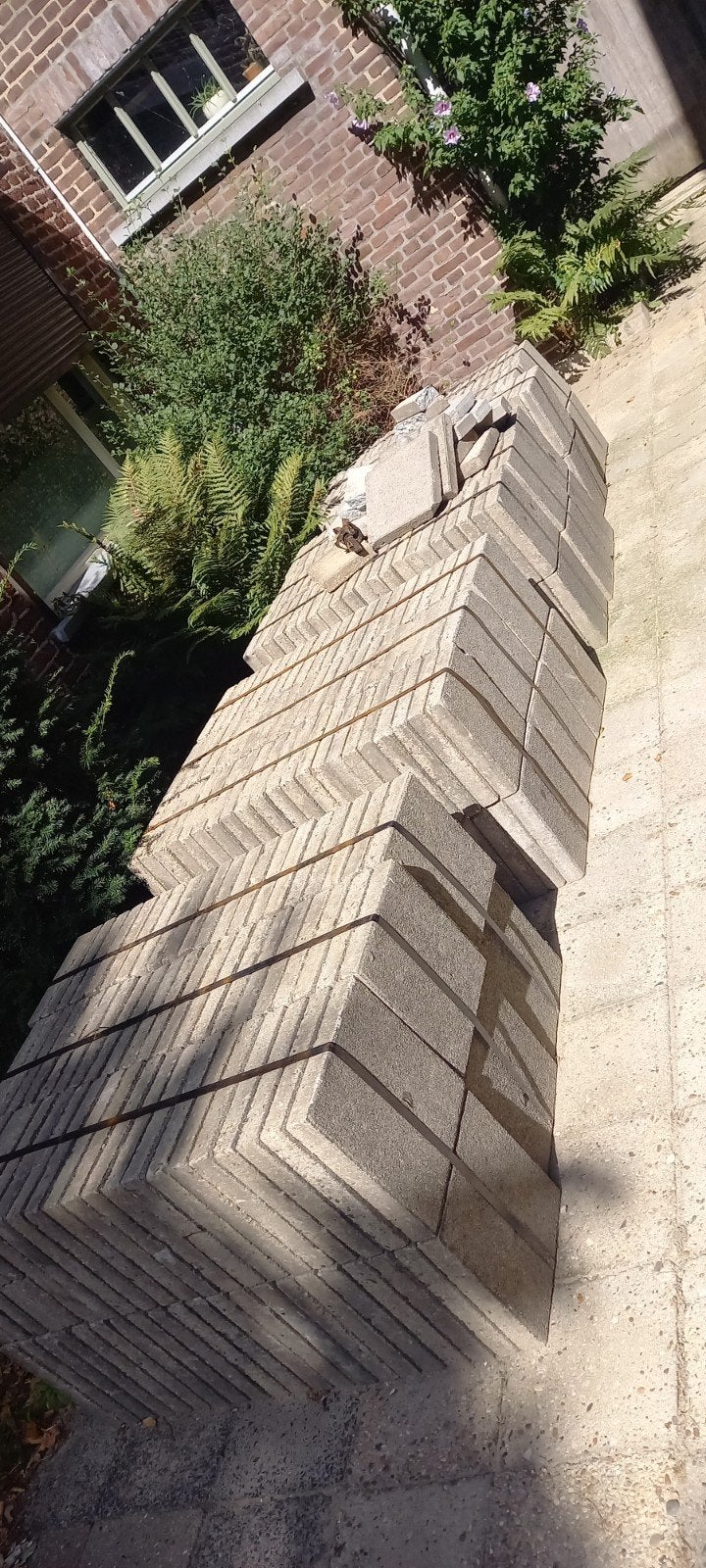 500 stoeptegels, betontegels, 30x30cm, €100!!!, Ophalen, Gebruikt, Beton, Terrastegels