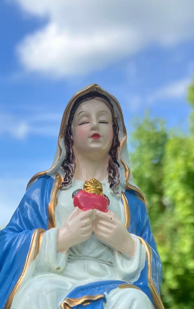 Zittend Maria beeldje met Heilig Hart ♥️, Ophalen of Verzenden