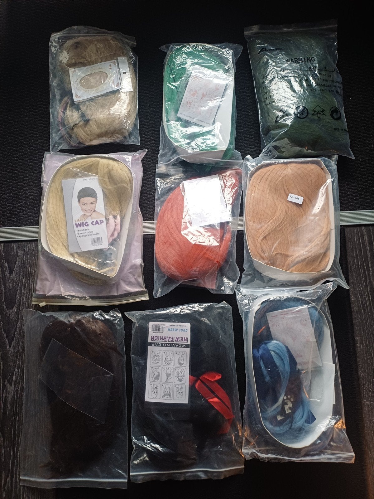 ❤️ 9 pruiken, lang en kort, diverse kleuren, Ophalen of Verzenden, Gebruikt, Pruik of Haarverlenging
