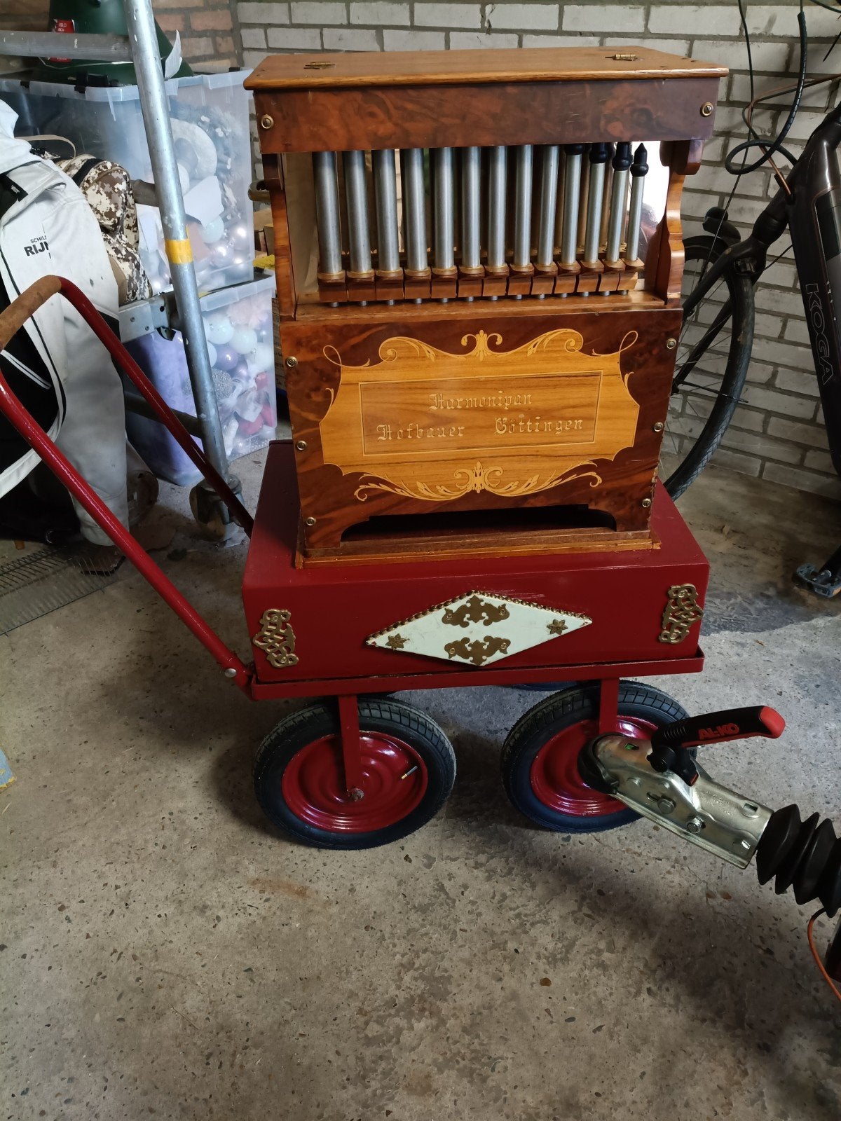 Antieke Draaiorgel op Kar - Harmonipan Hofbauer Göttingen, Muziek en Instrumenten, Draaiorgels, Ophalen, Gebruikt