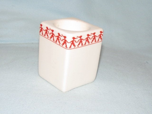 Vintage Zweedse waxinelichthouder met tomtenissar kerst, Ophalen of Verzenden, Zo goed als nieuw