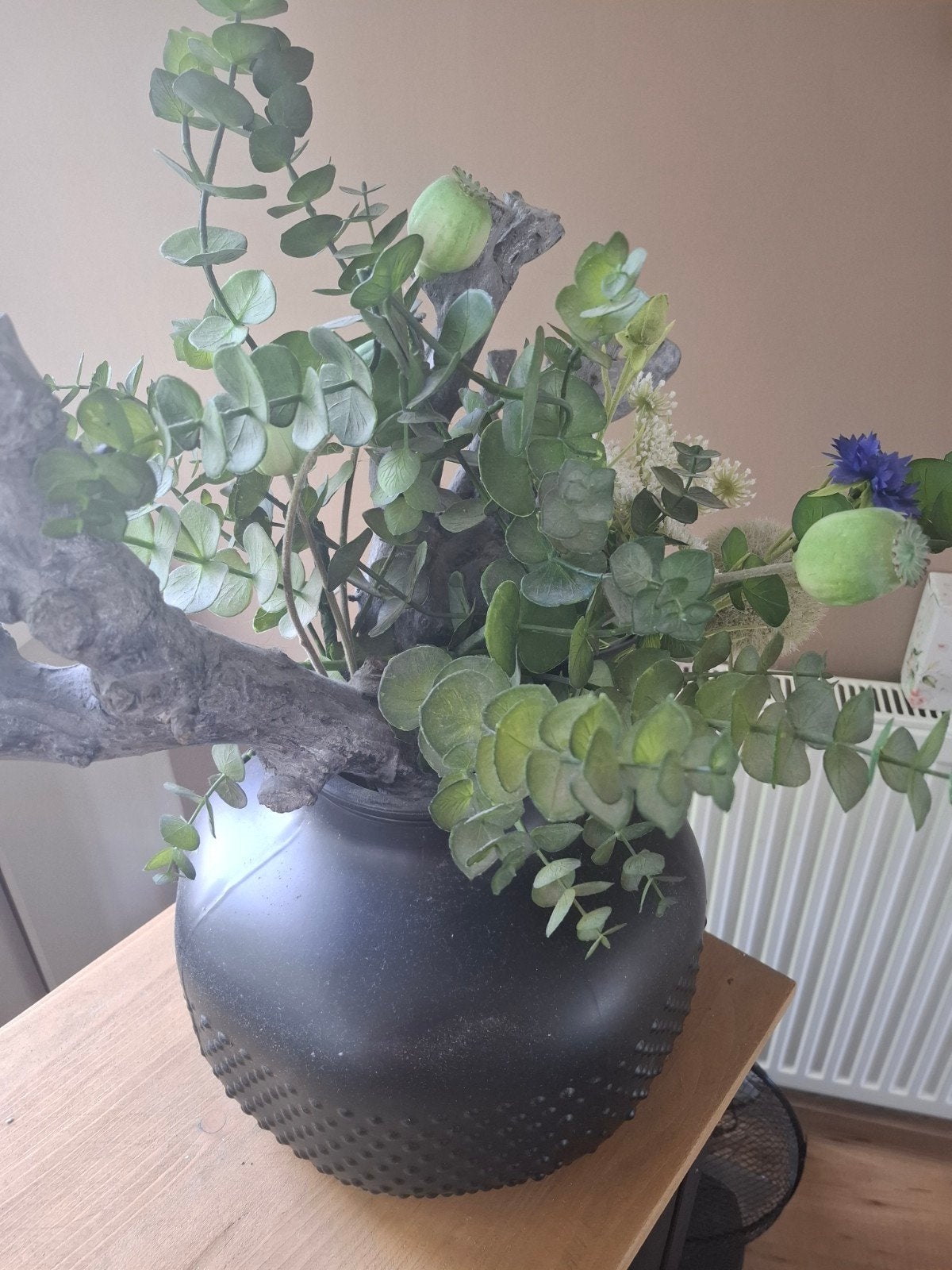 bloemstuk met vaas, Binnen, Ophalen, Zwart, Glas