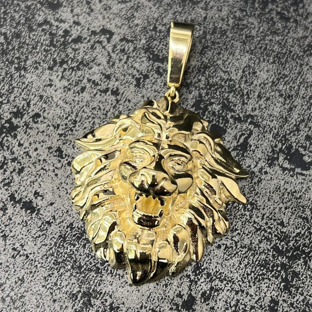 Gouden leeuw kettinghanger 14 karaat goud, Ophalen of Verzenden, Nieuw, Goud, Kruis of Symbool