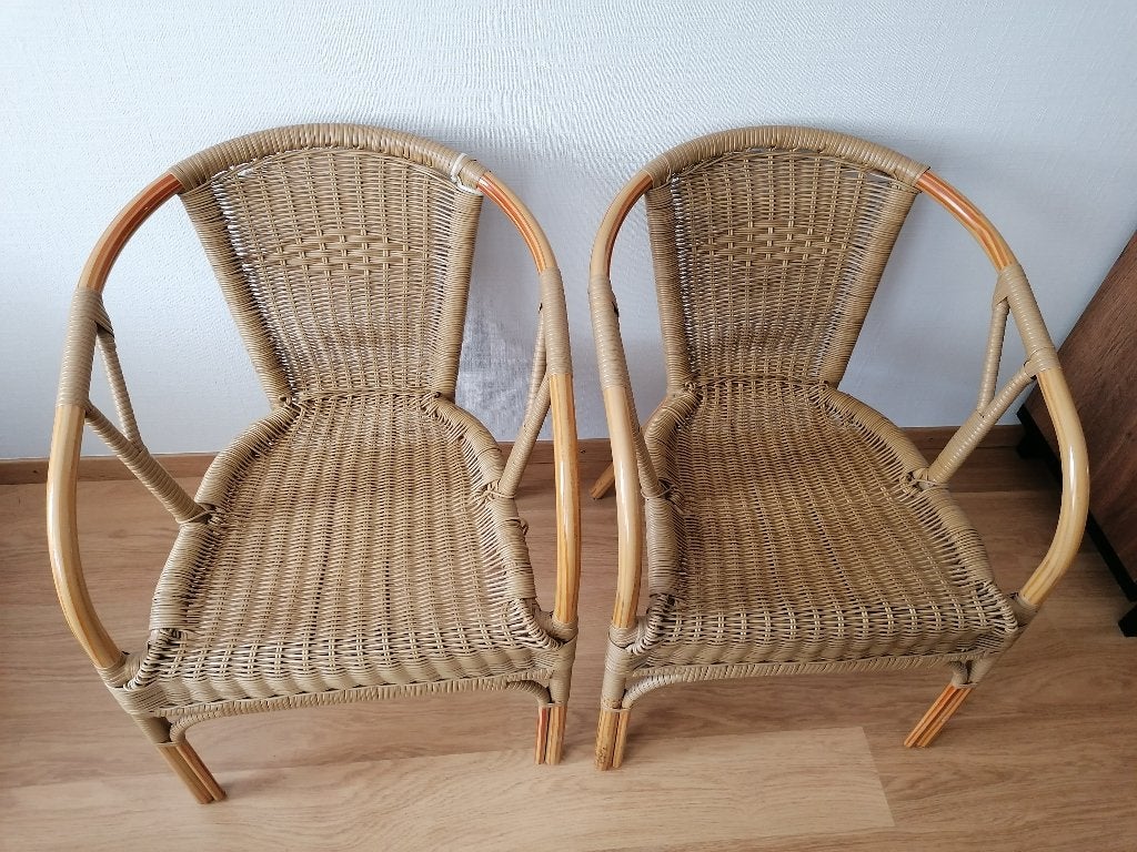 2 "rotan" stoelen, Ophalen, Kunststof, Gebruikt, Twee