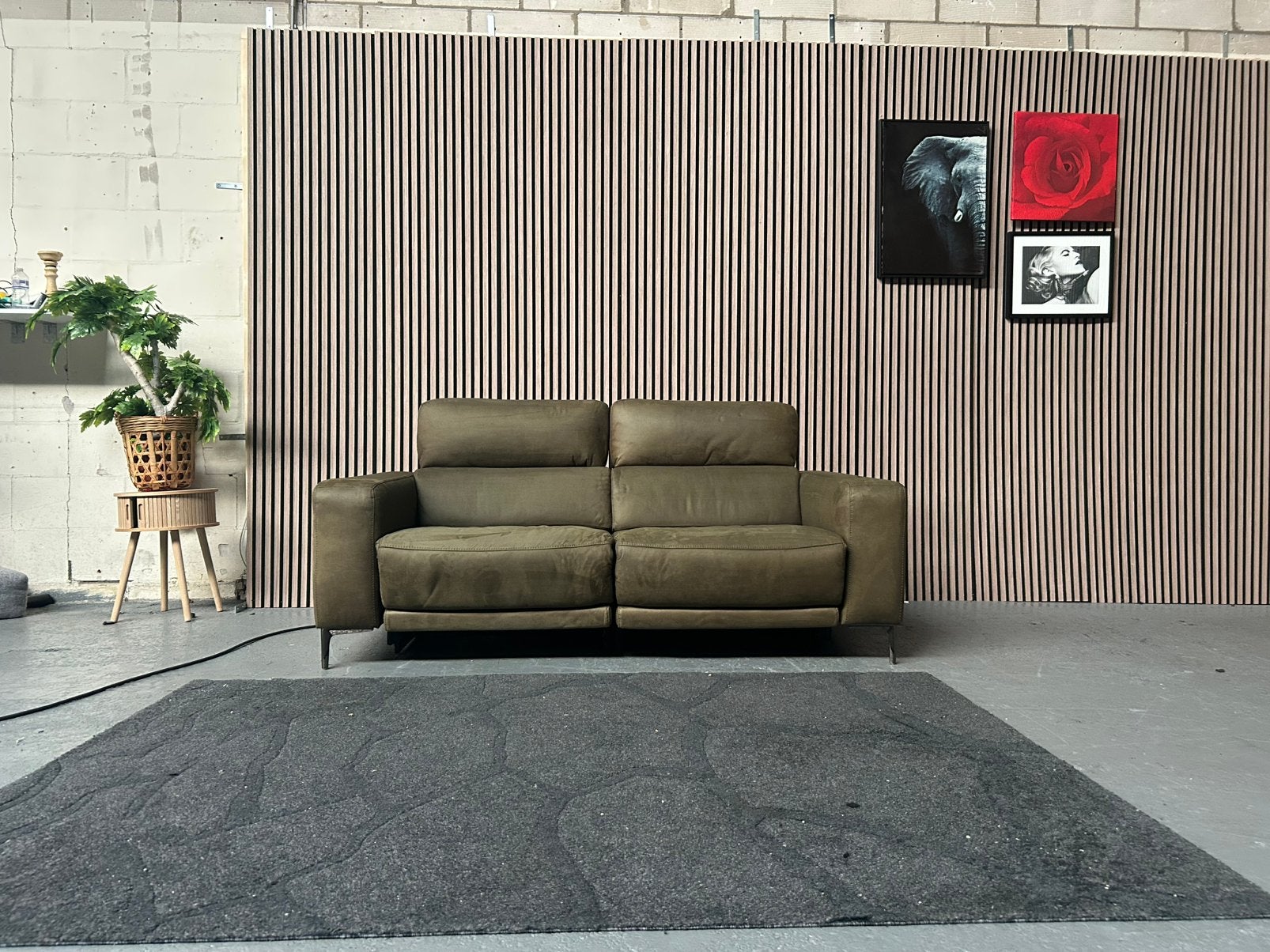 GRATIS LEVERING Relaxbank Donkergroen 195X94 GEREINIGD, 150 tot 200 cm, Tweepersoons, 75 tot 100 cm, Ophalen of Verzenden