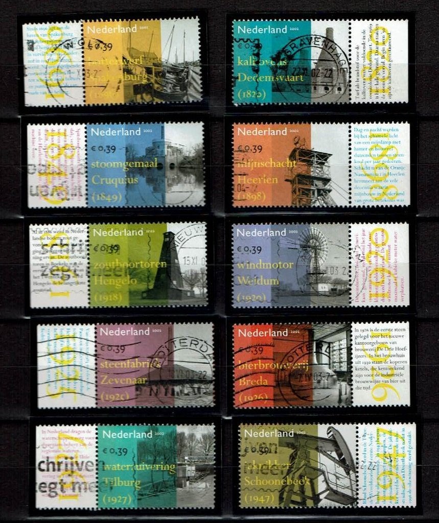 Nederland NVPH 2104-2113 tab gestempeld, Verzenden, Na 1940, Gestempeld