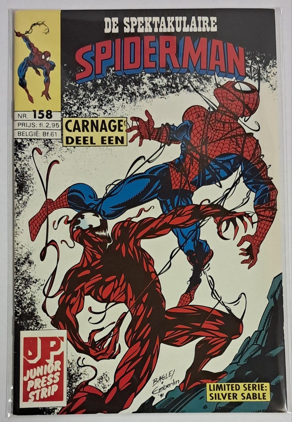 De Spektakulaire Spiderman 158 ( Juniorpress 1992 )., Eén comic, Europa, Nieuw, Ophalen of Verzenden