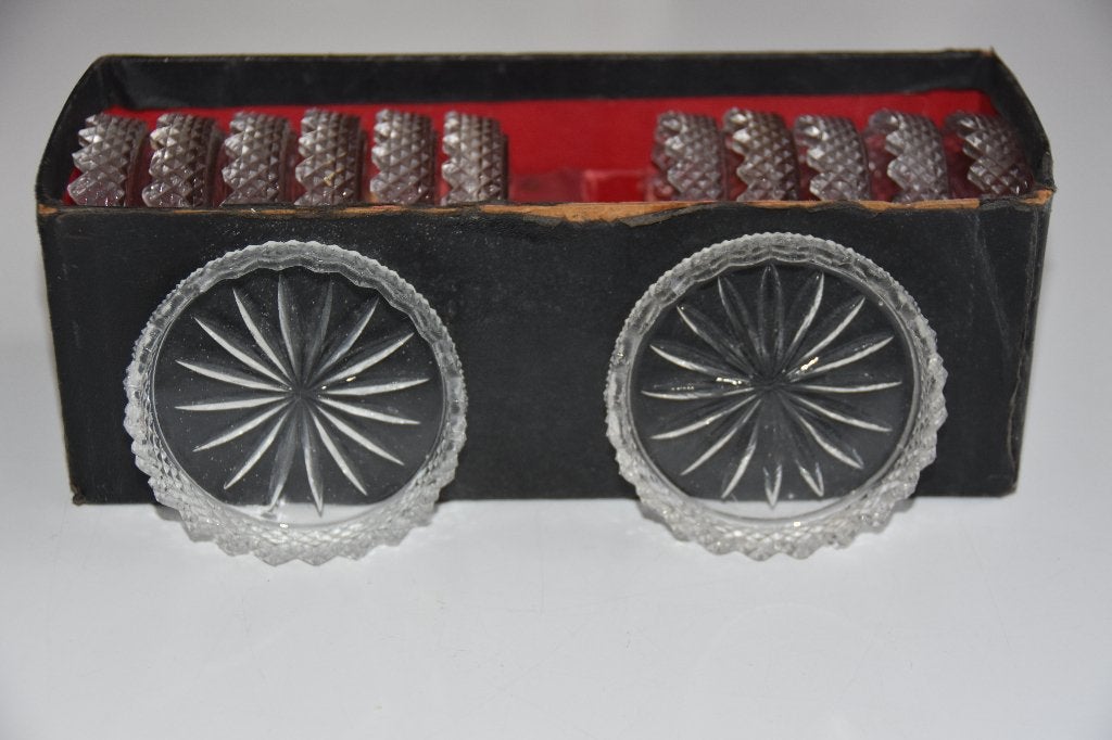 Oude set kristallen onderzetters, Verzenden