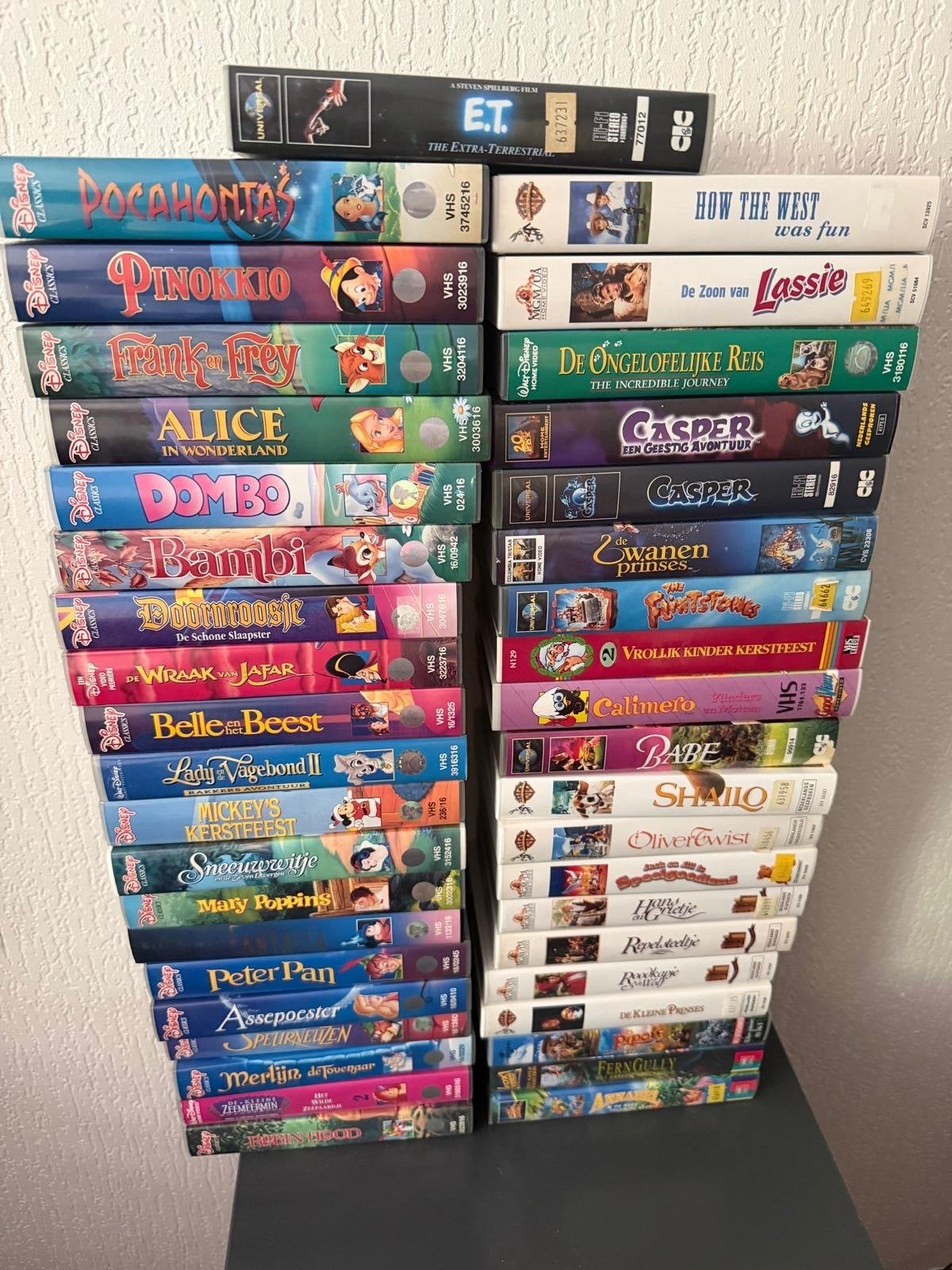 Grote collectie VHS-banden: Disney, E.T., Casper en meer, Gebruikt, Alle leeftijden, Kinderfilm, VHS