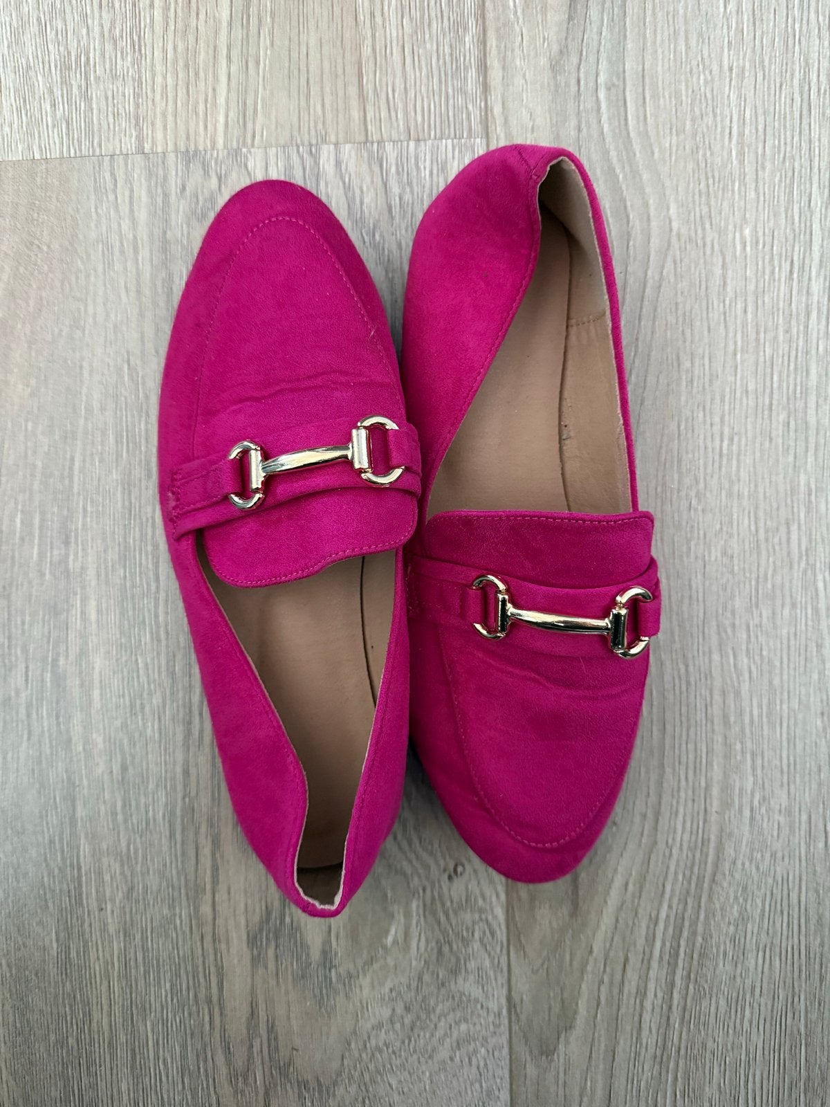 Roze instappers met gouden gesp loafers maat 37, Ophalen of Verzenden, Nieuw, Roze, Instappers