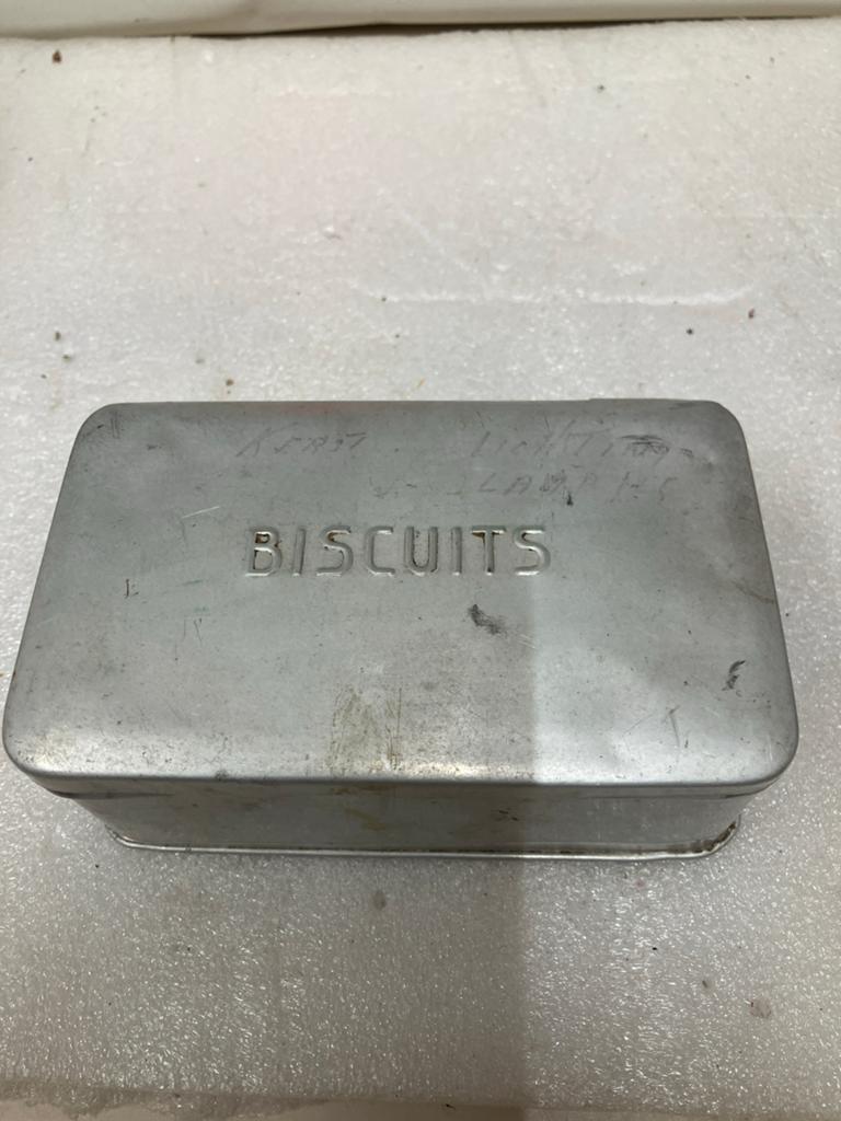 Vintage Aluminium Biscuits Blik - Broodtrommel, Ophalen of Verzenden