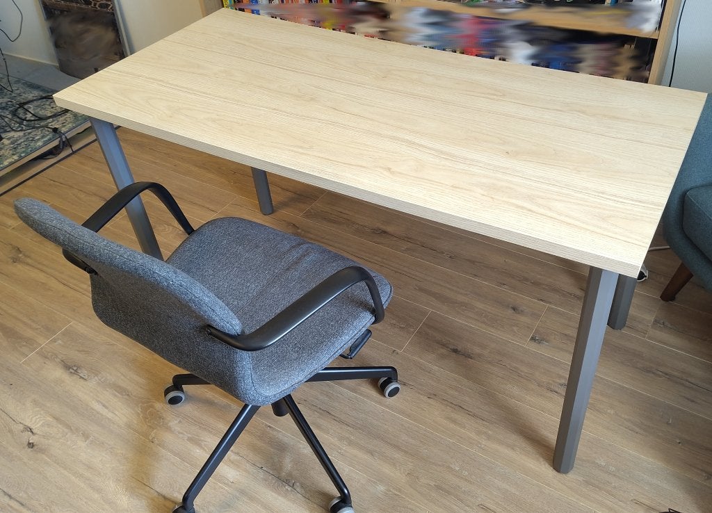 Ikea table and desk chair, Ophalen, Gebruikt, Kabelgoot, IKEA