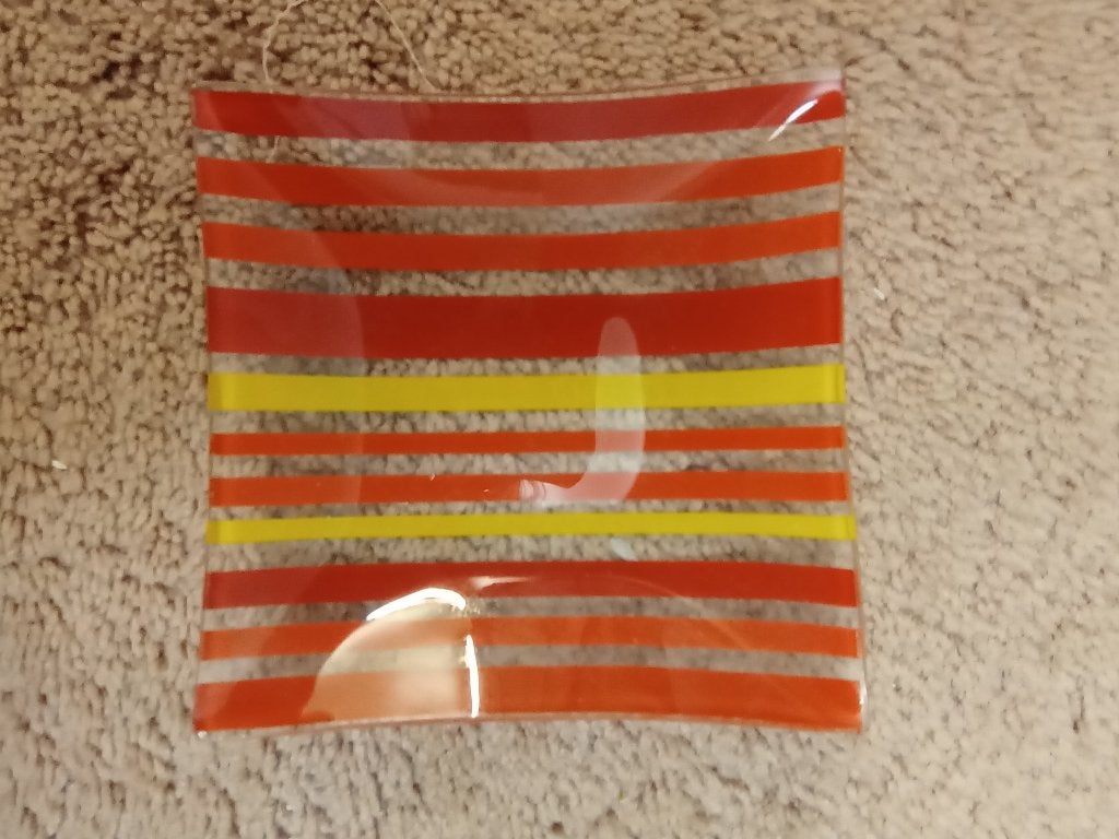 Vintage glazen schalen set: 1 grote en 4 kleine schaaltjes, Ophalen of Verzenden