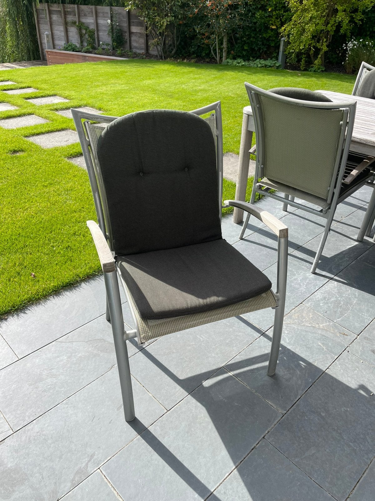 Hartman tuinstoelen, per 4 of per 8 stuks, Tuin en Terras, Ophalen, Gebruikt, Textileen, Stapelbaar