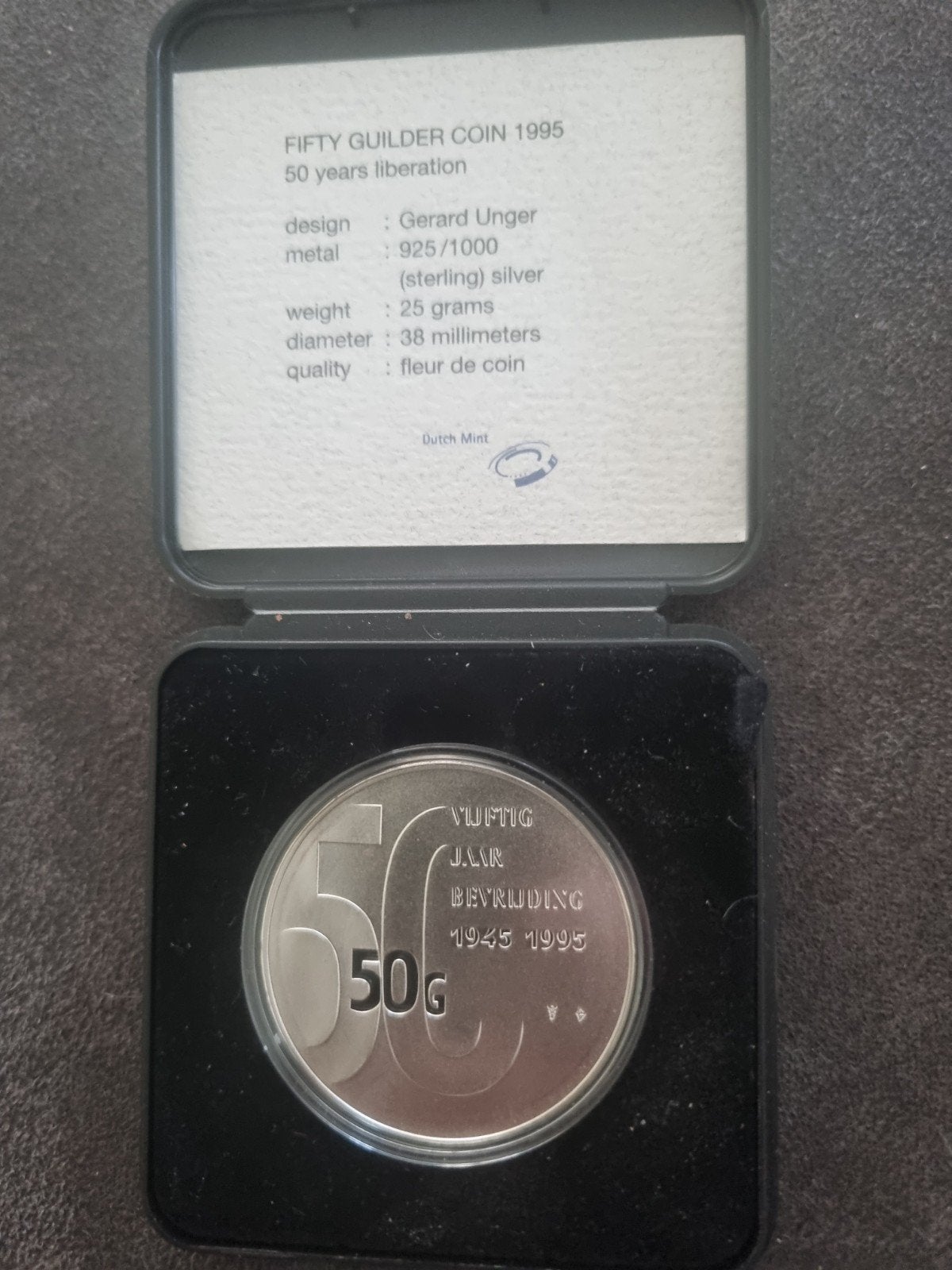 Nalatenschap: Zilveren 50 gulden, Ophalen, Koningin Beatrix, 50 gulden
