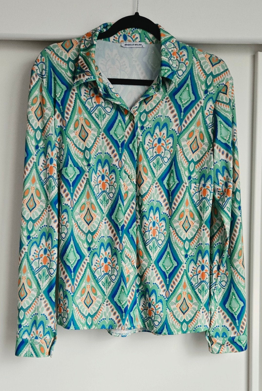 Angelle Milan travelstof blouse S, Angelle Milan, Ophalen of Verzenden, Zo goed als nieuw, Maat 36 (S)
