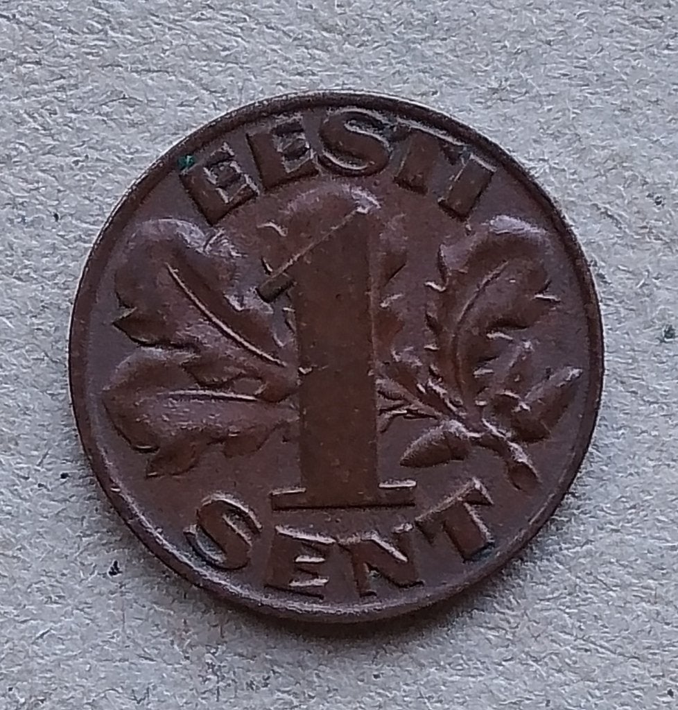 Estland, 1 sent 1929, Ophalen of Verzenden, Overige landen, Losse munt