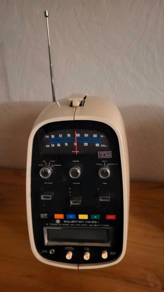 Vintage Aquatron VX-33 Radio met 8-track speler, Ophalen of Verzenden, Gebruikt, Radio