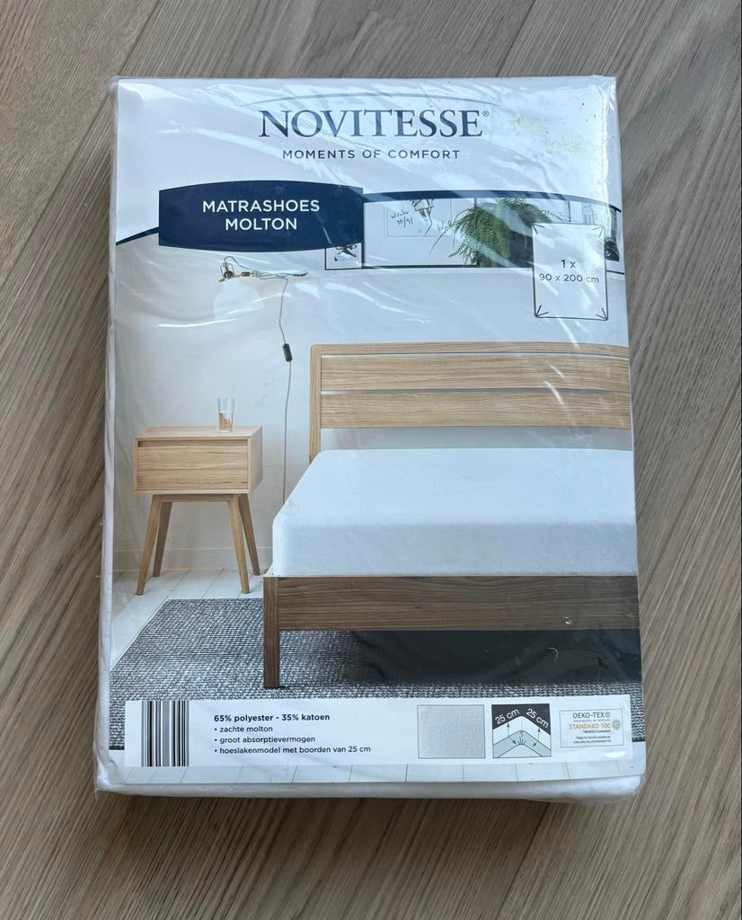 Novitesse Matrashoes Molton - Nieuw in verpakking, Huis en Inrichting, Slaapkamer | Beddengoed, Nieuw, Hoeslaken of Sloop, Eenpersoons