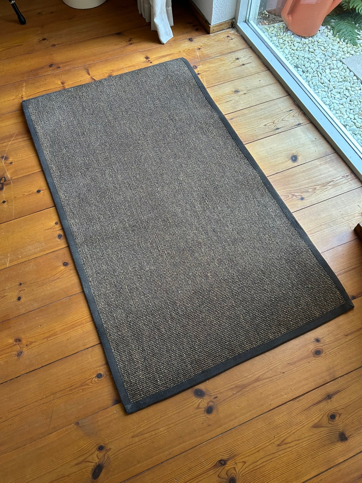 Ikea Osted Vloerkleed Donkerbruin (80 x 140 cm), Ibiza, landelijk, modern, Gebruikt, 100 tot 150 cm, Bruin