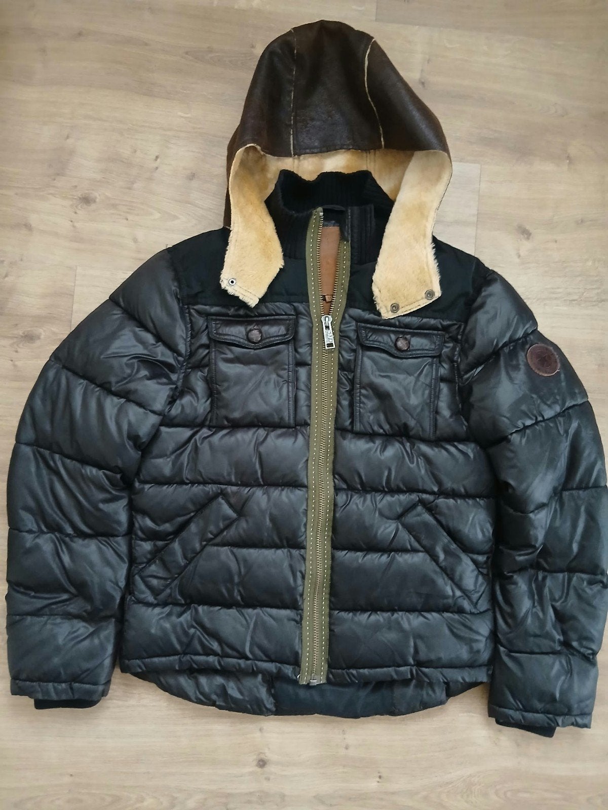 164 Airforce  dikke winterjas bruin jongen, Ophalen of Verzenden, Jongen, Jas