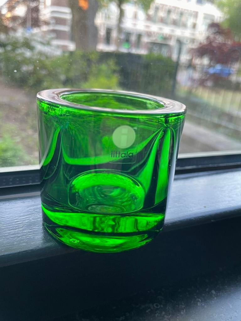 Iittala kivi marimekko waxinelichtje kartio green, Antiek en Kunst, Antiek | Glas en Kristal, Ophalen of Verzenden