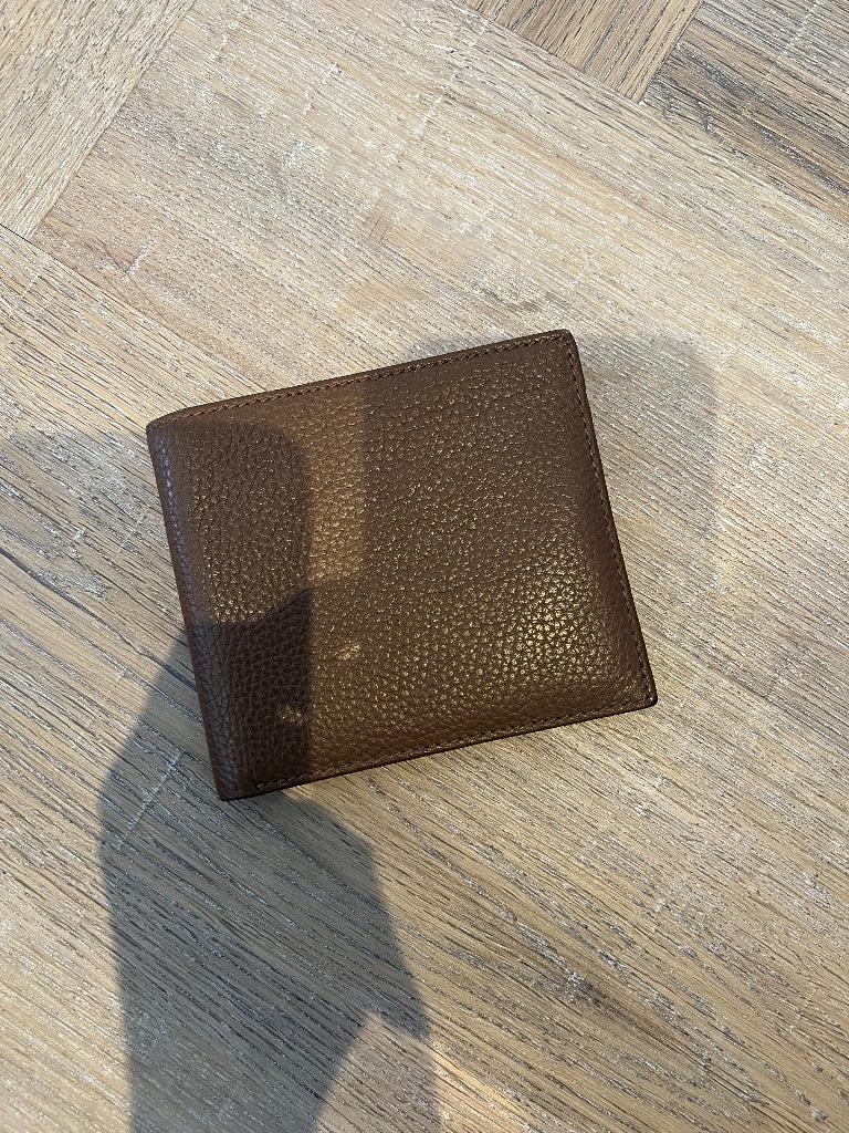 ZGAN cognac bruin Suitsupply leren portemonnee heren leer, Overige merken, Bruin, Ophalen of Verzenden, Zo goed als nieuw