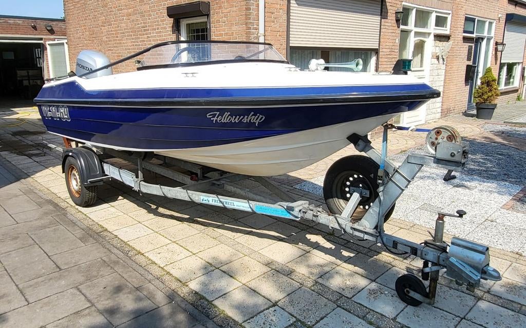 A. Hellas Marathon speedboot met Honda buitenboordmotor, Ophalen, Overige merken, Gebruikt, 70 tot 120 pk
