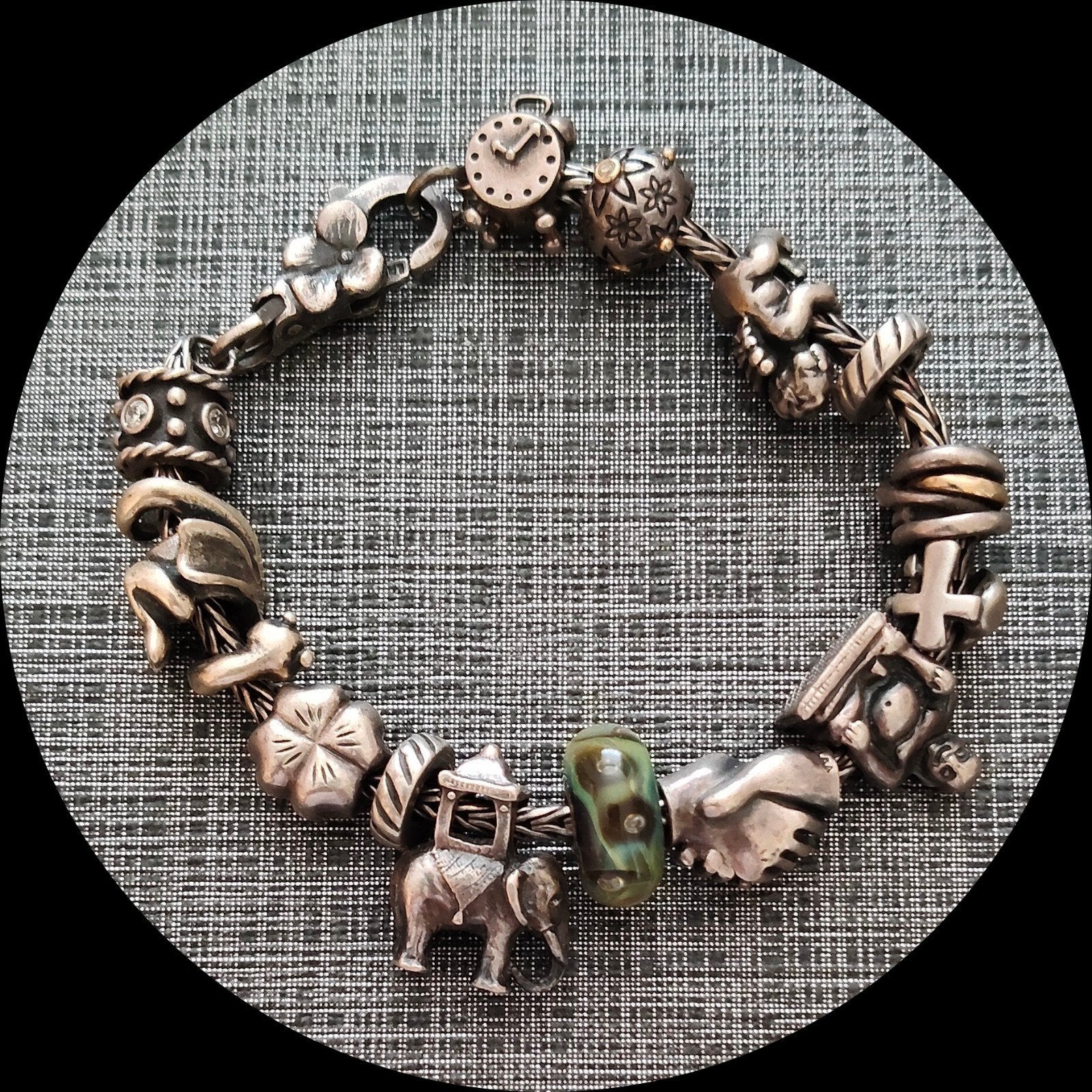 Trollbeads armband. 20 cm. 14 bedels., Ophalen of Verzenden, Zo goed als nieuw, Zilver, Zilver