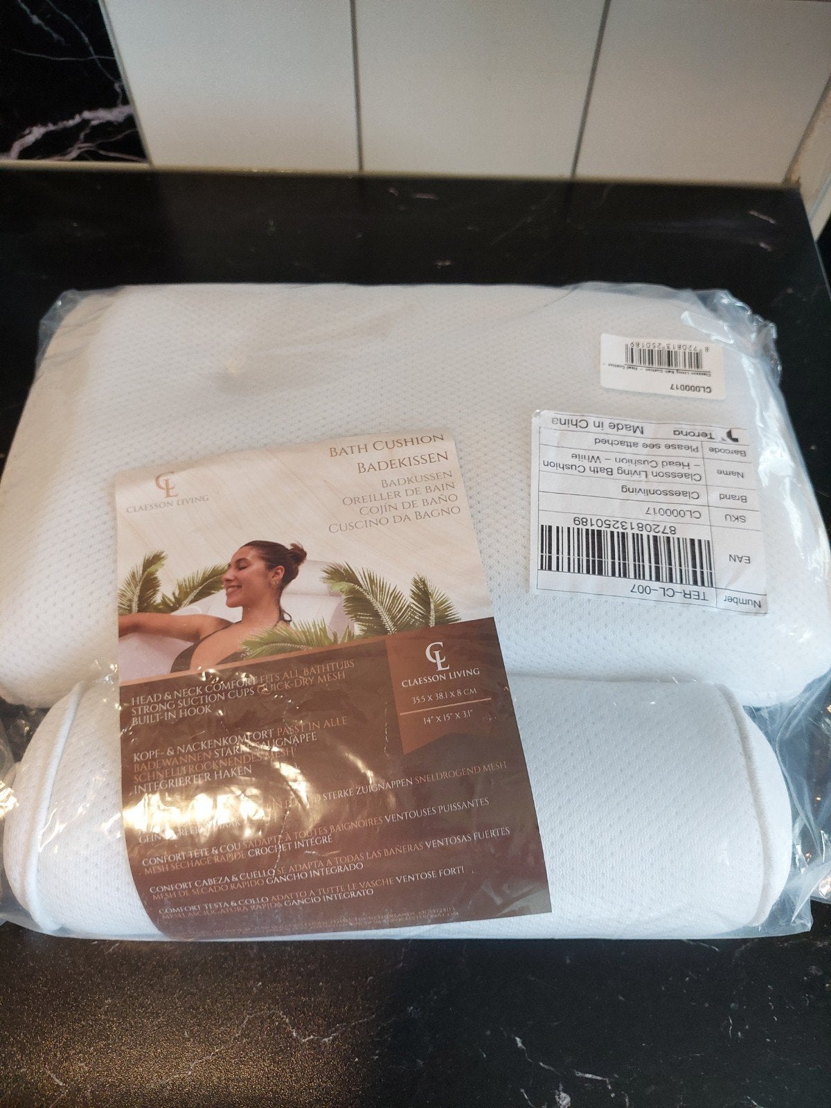 Ergonomisch Badkussen Hoofdsteun Memory Foam, Huis en Inrichting, Overige typen, Nieuw, Ophalen of Verzenden, Wit
