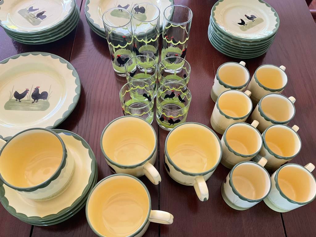 Kip-Haan Zeller servies, Huis en Inrichting, Ophalen of Verzenden, Bord(en), Overige stijlen, Glas
