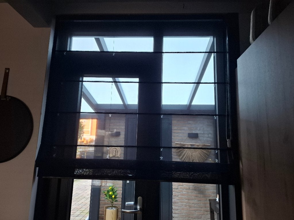 Vouwgordijnen, Ophalen, Zo goed als nieuw, Zwart, Lichtdoorlatend