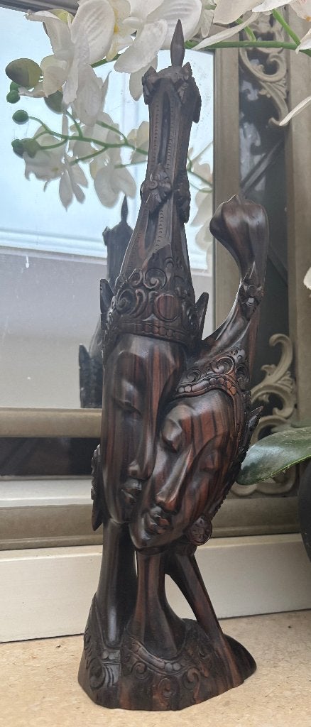 Balinees Art Deco Beeld - Rama & Sita - Coromandel 37,5 cm, Antiek en Kunst, Groep mensen, Verzenden, Art deco, Gepatineerd